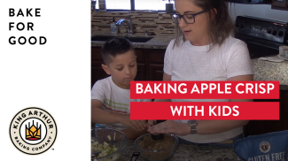 Libby and Ridge prepping apple crisp